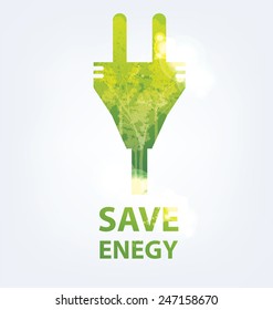 Go green concept. Save world vector Illustration.
