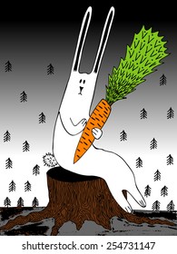 Go green concept. Save world vector Illustration.  Green peace card with rabbit.