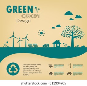 Go green concept. Save the world vector design.