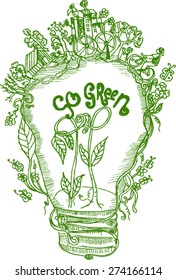 go green concept, sketch