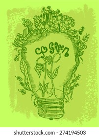 go green concept, sketch