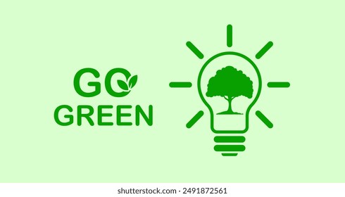 Go Green Concept, Sustainable Environmental Development, Sustainable Energy Business, Climate Change