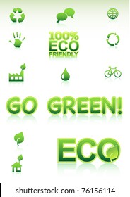 Go Green Concept. Vector Icons