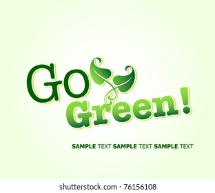 Go Green Concept. Vector Template