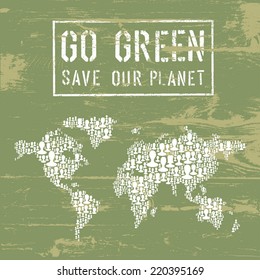 Afiche conceptual verde. Vector