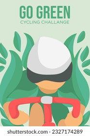 go green cycling challange template with blank space for copy space . cycling vector illustration