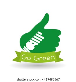 Go green design. eco concept. white background