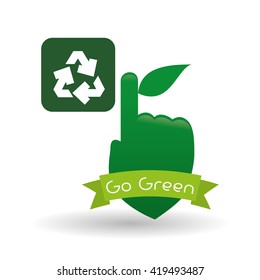 Go green design. eco concept. white background