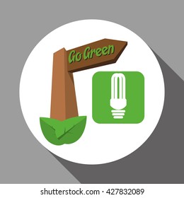 Go green design. eco concept. white background , editanle vector
