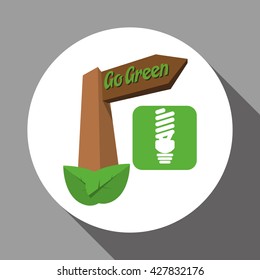 Go green design. eco concept. white background , editanle vector