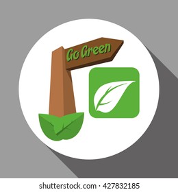 Go green design. eco concept. white background , editanle vector