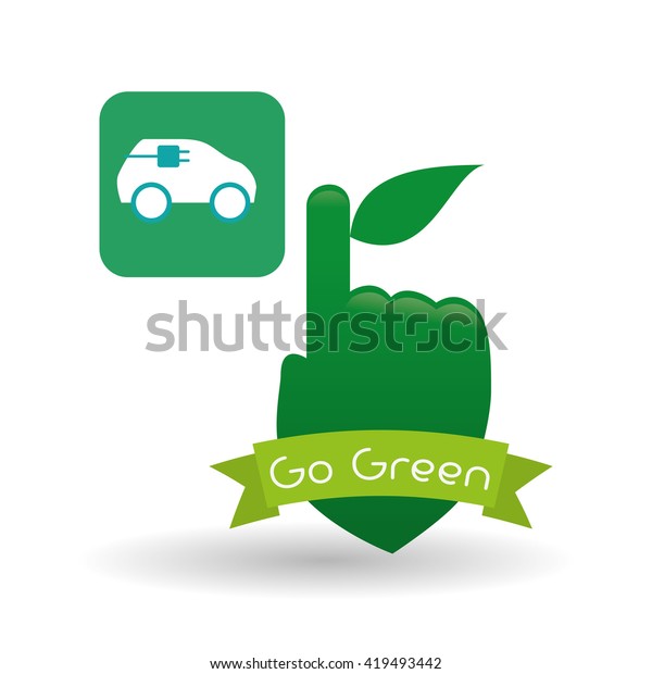 Go green\
design. eco concept. white\
background