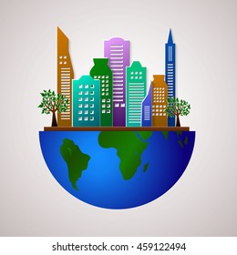 Go green design template. Environment vector illustration. Eco planet concept 