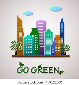 Go green design template. Environment vector illustration. Eco planet concept