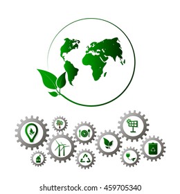 Go green design template. Environment vector illustration. Eco planet concept