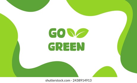 Go Green design template. Vector organic Background. Earth day event