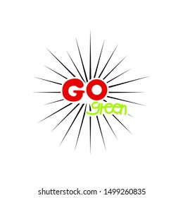 go green design vector illustrations with black spark