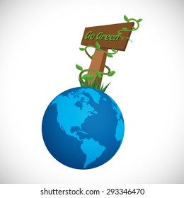 Go green digital design, vector illustration eps 10.