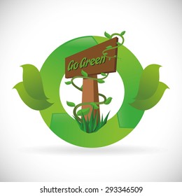 Go green digital design, vector illustration eps 10.