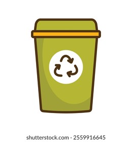 Go Green Doodle Illustration - Trash Can