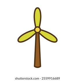 Go Green Doodle Illustration - Windmill