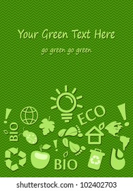 Go Green Eco Card With Place for Text. Vector Illustration