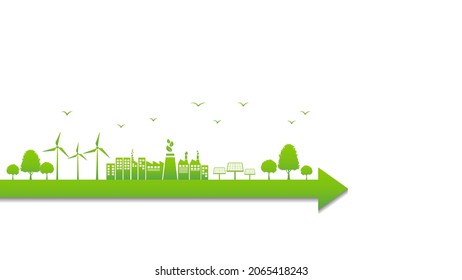 Go green with Eco friendly and Sustainability development, Save the world, Environmental and Ecology concept, Vector illustration