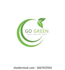 Go Green Eco Tree Leaf Logo Template design