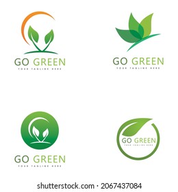 Diseño de la plantilla de logotipo de hoja de árbol ecológico
