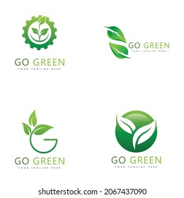 Diseño de la plantilla de logotipo de hoja de árbol ecológico
