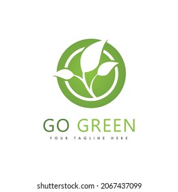 Go Green Eco Tree Leaf Logo Template design