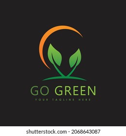 Go Green Eco Tree Leaf Logo Template design