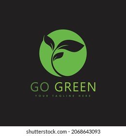 Go Green Eco Tree Leaf Logo Template design