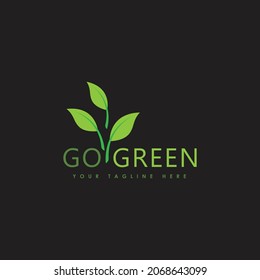 Go Green Eco Tree Leaf Logo Template design