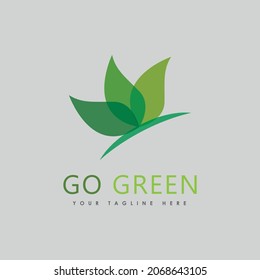 Go Green Eco Tree Leaf Logo Template design