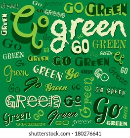 Go Green Eco Word background vector Illustration 