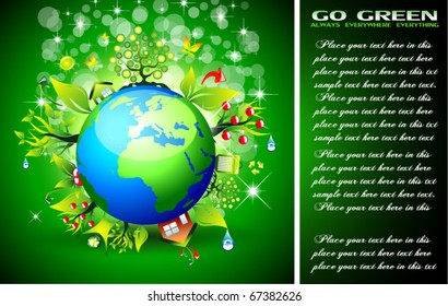 Go Green Ecology Background for Environmental Respect Posters