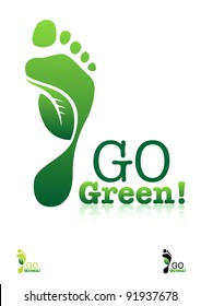 Go Green. Ecology Concept. Editable Vector.