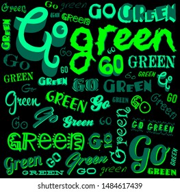 Go Green Ecology concept vector pattern illustration.