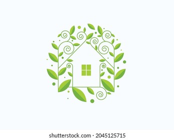 go green. ecology concept. vector green home and green concept