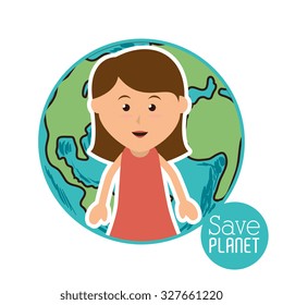 Go green and ecology design, vector illustration graphic