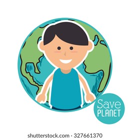 Go green and ecology design, vector illustration graphic
