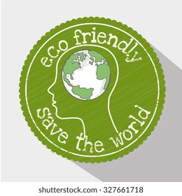 Go green and ecology design, vector illustration graphic