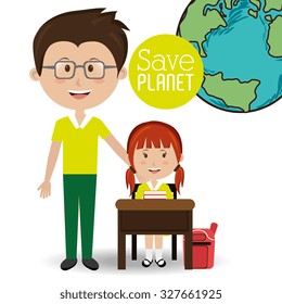 Go green and ecology design, vector illustration graphic