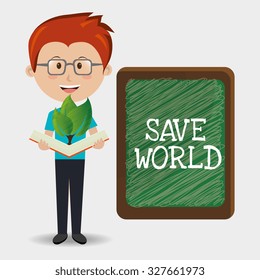 Go green and ecology design, vector illustration graphic