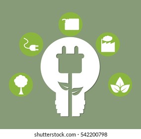 go green ecology icon vector illustration graphic design