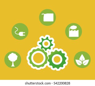 go green ecology icon vector illustration graphic design