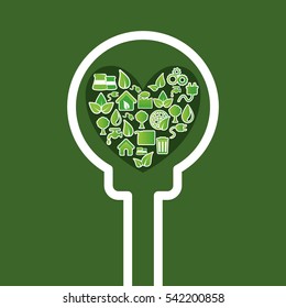 go green ecology icon vector illustration graphic design