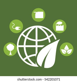 go green ecology icon vector illustration graphic design