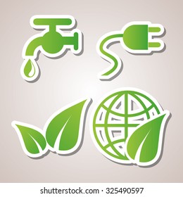 Go green ecology theme design, vector illustration.